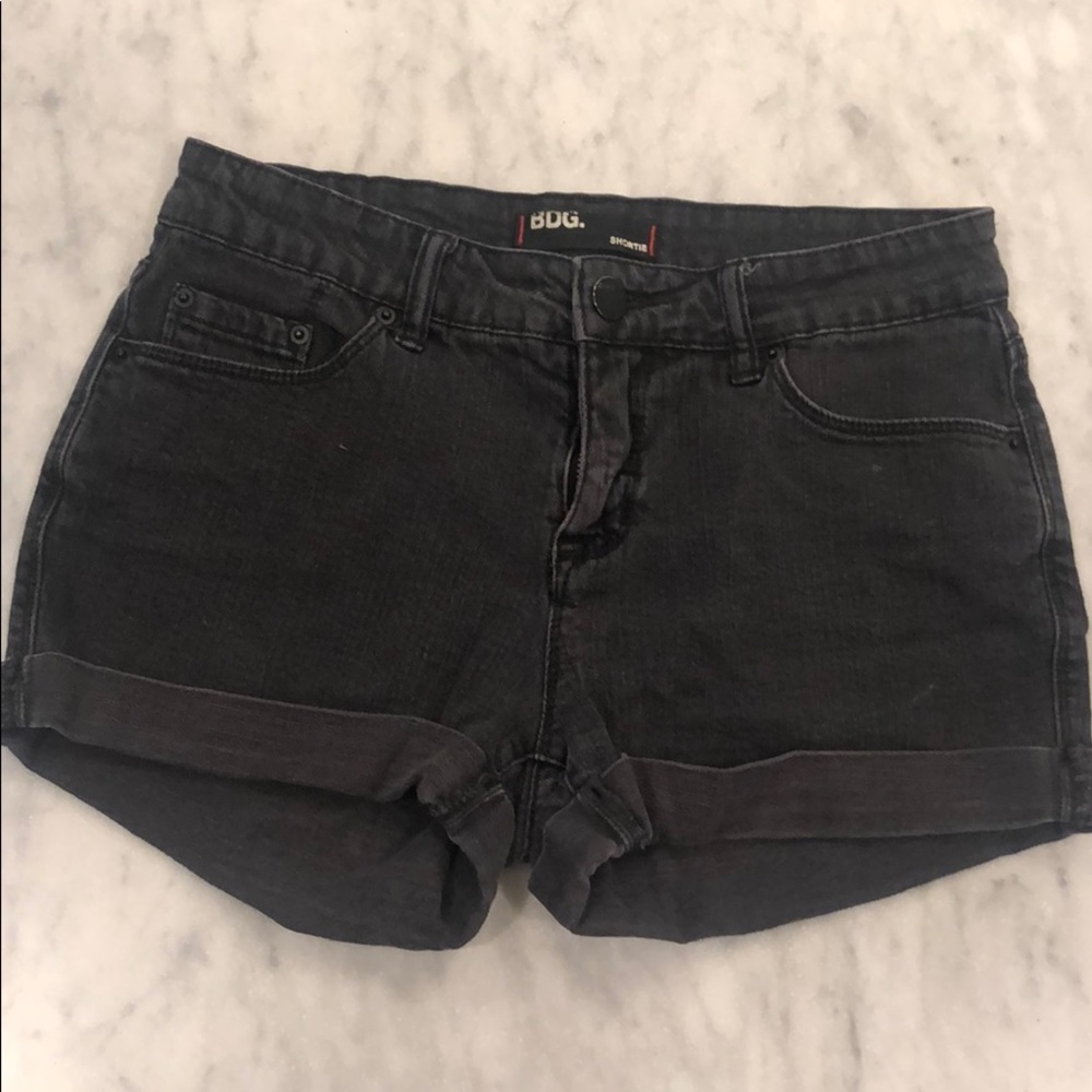 Black denim BDG shorts